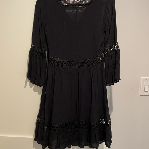REBECCA MINKOFF Merryl Bell-Sleeve Crochet Mini Dress - Picture 5 of 7